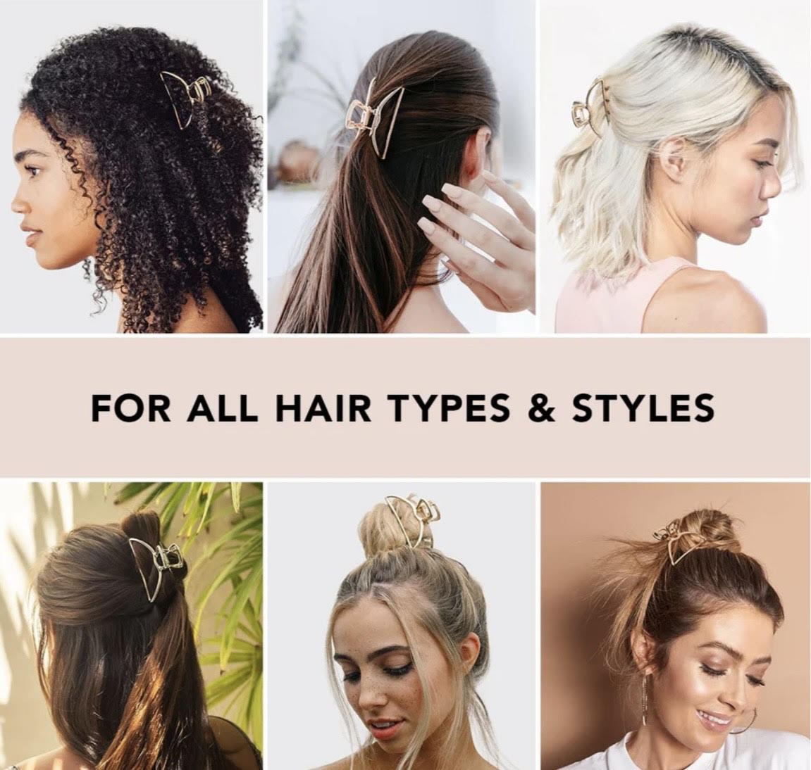 /kit·sch/ Open Shape Claw Clip - Gold - Image 2